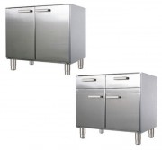 Meuble bas 2 portes inox