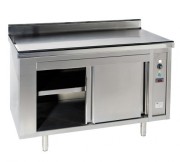 Armoire chauffe plat avec dosseret en inox 2000W - Longueur de 1400 à 2000 mm - Ht. 900 mm