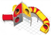 Mur d'escalade avec toboggan - Enfants de 3 à 12 ans - Dim. L575 x P350 x H300 cm