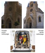 Nettoyage de facade d'église