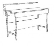 Paillasse sèche avec dosseret tablette