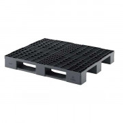 Palette plastique recyclé - 1200 x 1000 mm - Plateau ajouré ou fermé - 3 semelles