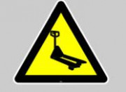 Panneau au sol adhésif attention trans-palette