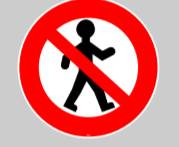 Panneau au sol adhésif interdit piéton 