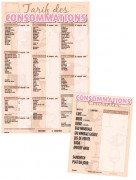 Panneau de tarif des consommations
