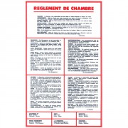 Panneau d'affichage règlement pour hôtel