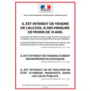 Panneau d'affichage réglementaire alcool