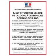 Panneau d'affichage vente d'alcool station service