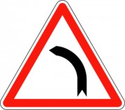 Panneau d'annonce de virage à gauche A1b
