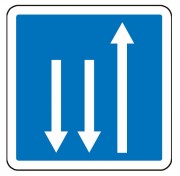 Panneau d'indication d'un créneau de dépassement en France C29c