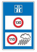 Panneau d'indication de limitations générales de vitesse en entrée de territoire C25b
