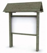 Panneau d'information en bois avec toit H 300 cm