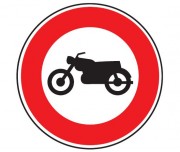 Panneau d'interdiction au motocyclette B9h