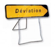 Panneau de déviation avec direction sur support mobile KD21