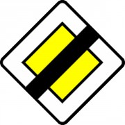 Panneau de fin de route prioritaire en aluminium AB 7
