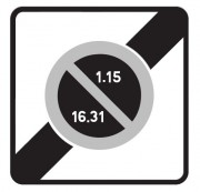 Panneau fin zone stationnement unilatéral semi mensuel B50b