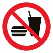 Panneau interdiction de manger et boire - Fixation adhésive