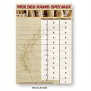 Panneau prix pour pain