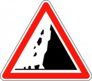 Panneau risque chutes de pierres A19 