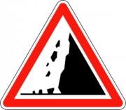 Panneau risque chutes de pierres A19