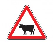 Panneau signalant le passage d'animaux domestiques A15a1/ A15a2 