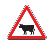 Panneau signalant le passage d'animaux domestiques A15a1/ A15a2
