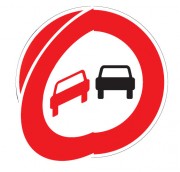 Panneau de signalisation temporaire d'interdiction de dépasser à volet mobile BK