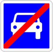 Panneaux fin route automobiles