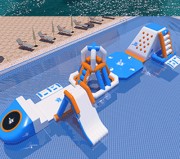 Parcours aquatique gonflable piscine