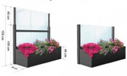 Pare-vent télescopique avec jardinière pour balcon - H.150 cm ou 175 cm - L.100 cm à 150 cm
