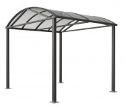 Abri piéton modulable sur platines - Dim. L2830 x l2500 x H2796 mm