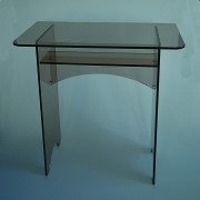 Petit Bureau Plexi fumé - Plateau L.75 x l.40 cm - Hauteur 73 cm