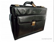 Pilot case en cuir noir