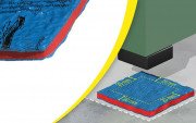 Plaque antivibratoire 500x500 mm - Ep. 11 mm - Point d'appui 3 ou 4 kg/cm²