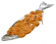 Plateau incliné en forme de poisson