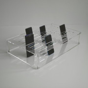 Plateau plexi pour portables – 4 colonnes de 7 encoches – L.58 x l.36 cm x H.11 cm