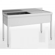 Plonge en inox grande capacité - 1 ou 2 bacs avec positionnement à droite ou gauche - L. de 1000 à 2000 x P.700 mm