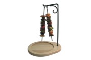 Porte brochettes à plateau bois