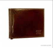 Porte-cartes en cuir marron pour homme