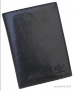Porte-cartes en cuir noir