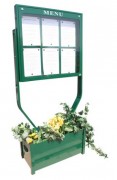 Porte menu sur pied jardinière