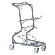 Chariot porte panier - Charge maxi 50 kg - L.635 x P.440 x H.945 mm - électrozingué + epoxy gris