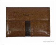 Portefeuille en cuir marron femme