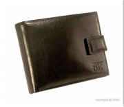 Portefeuille homme cuir noir avec languette