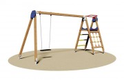 Portique balançoire en bois pour enfants