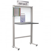 Table de contrôle qualité en inox - Dim. L1264 x P500 x H1700 mm