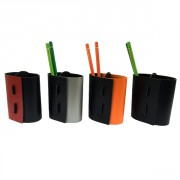 Pot à crayons cuir bicolore