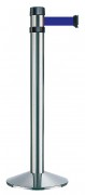 Poteau chromé balisage à sangle 4 m
