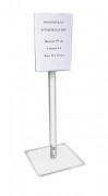 Poteau d'information en plexiglas