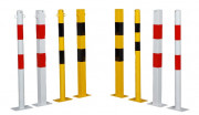 Poteau de protection industriel sur platine - Hauteur : 1000 mm - Carré de 70 x 70 mm ou rond ? 60 mm